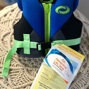Blue,Black and Neon Green Infant Life Vest